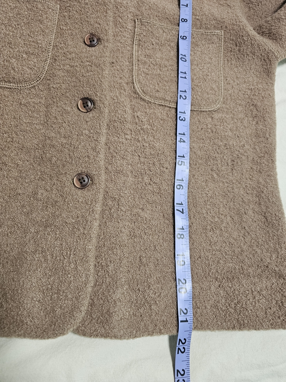 Vintage Simons Brown 100% Boiled Wool Jacket Blazer Size S Made In Hong Kong - Picture 9 of 11